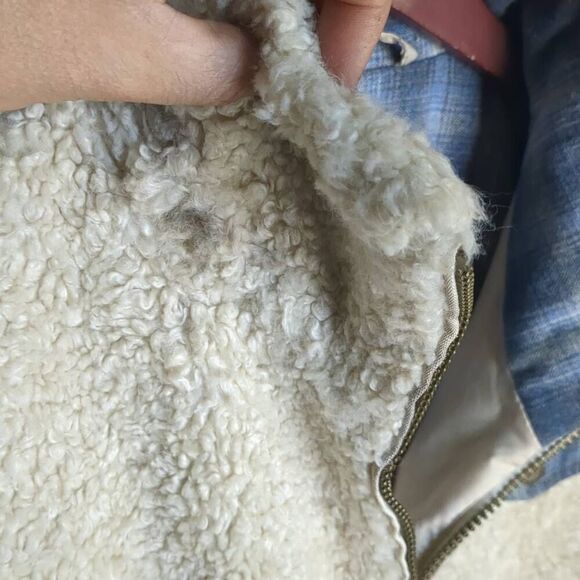 Pendleton Teddy Full Zip Up Jacket Blue Wool Trim M Medium - Picture 9 of 11